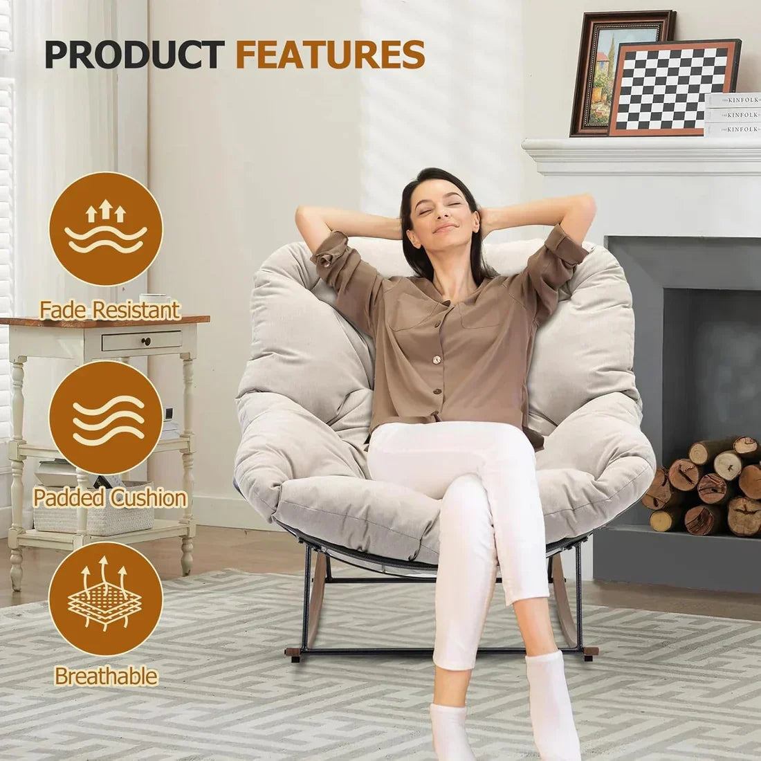 2-in-1 Ergonomic Recliner – Combines Smooth Rocking Motion with Zero-Gravity Lounging & Plush Comfort