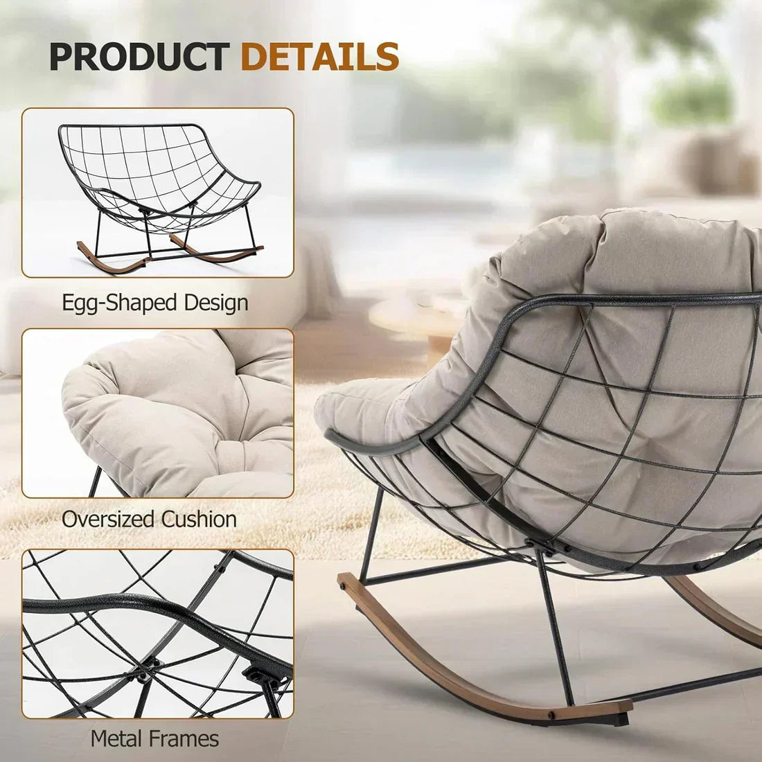 2-in-1 Ergonomic Recliner – Combines Smooth Rocking Motion with Zero-Gravity Lounging & Plush Comfort